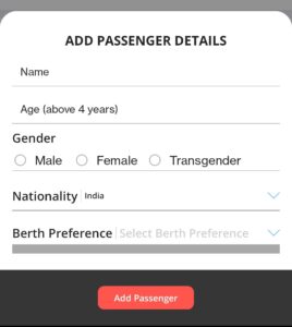 Add Passenger Details