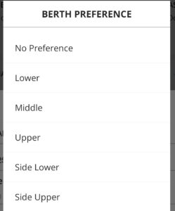 Berth Preference